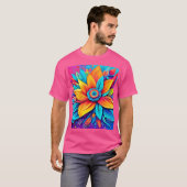 Lebhafte Blumenkunst T-Shirt (Vorne ganz)