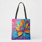 Lebhafte Blumenkunst Tasche (Vorderseite)
