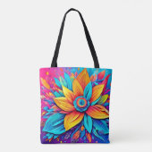 Lebhafte Blumenkunst Tasche (Rückseite)