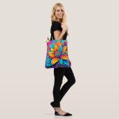 Lebhafte Blumenkunst Tasche (Am Model)