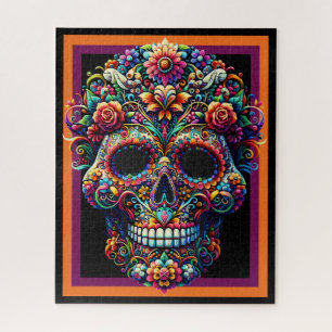 Lebhafte Blumenzuckerkunst Puzzle