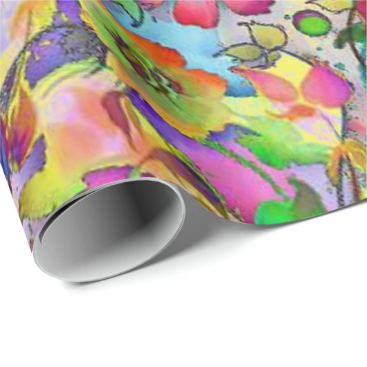 Lebhafte Blüte Geschenkpapier (Rolleneckpunkt)