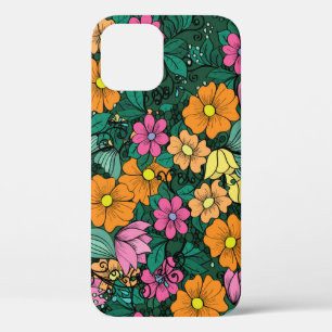 Lebhafte Blüte: Grüner Hintergrund Vintag. Case-Mate iPhone Hülle
