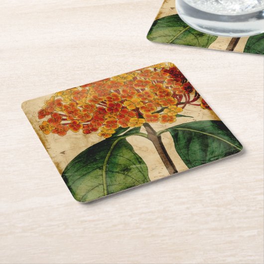 Lebhafte Blüte I Rechteckiger Pappuntersetzer (angewinkelt)