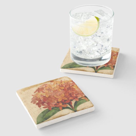 Lebhafte Blüte III Steinuntersetzer (Seitenansicht)