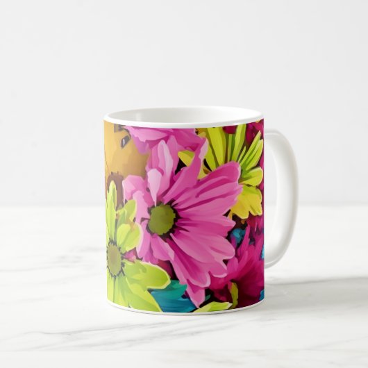 Lebhafte Blüte Kaffeetasse (VorderseiteRechts)
