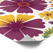 Lebhafte Blüte mit Lila und gelben Blüten Poster (Ecke)