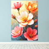 Lebhafte Blüten Leinwanddruck (Insitu (Holzboden))