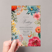 Lebhafte Blüten mexikanische Fiesta Transparente H Acryleinladungen (Insitu (Handheld))