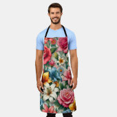 Lebhafte Blütenblume Schürze (Getragen)
