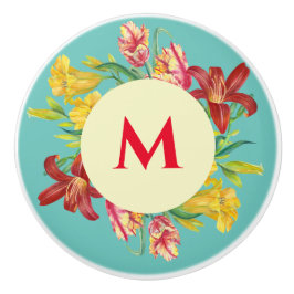 Lebhafte Blütenpracht Keramikknauf