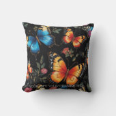 Lebhafte Bohemische Schmetterlingskunst Neon Ölgem Kissen (Vorderseite)