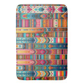 Lebhafte Boho Streifen: eklektische Textilkunst Badematte (Vorderseite Vertikal)