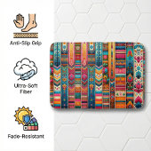 Lebhafte Boho Streifen: eklektische Textilkunst Badematte
