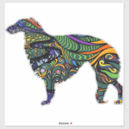 Lebhafte Borzoi Die Vinyl Sticker