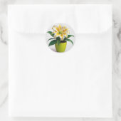 Lebhafte botanische Blumenpracht, Zinnia Blume Runder Aufkleber (Tasche)