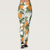 Lebhafte botanische Orangenzitruszitruszwiebel Leggings (Rückseite)