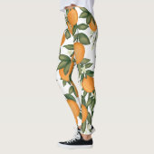 Lebhafte botanische Orangenzitruszitruszwiebel Leggings (Links)