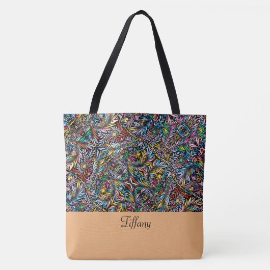 Lebhafte Botanische Tote Tasche (Vorderseite)