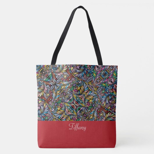 Lebhafte Botanische Tote Tasche (Vorderseite)