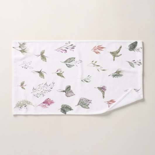 Lebhafte botanische Wasserfarbe Badhandtuch Set (Handtuch)