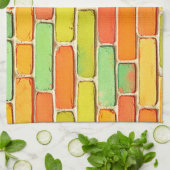 Lebhafte Brick Pattern Art Geschirrtuch (Gefaltet)