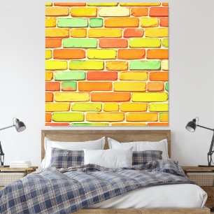 Lebhafte Brick Pattern Art Leinwanddruck