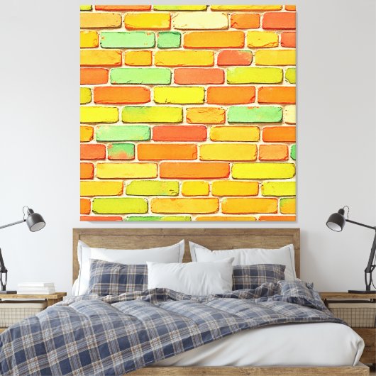 Lebhafte Brick Pattern Art Leinwanddruck (Insitu (Schlafzimmer))
