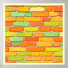 Lebhafte Brick Pattern Art Poster