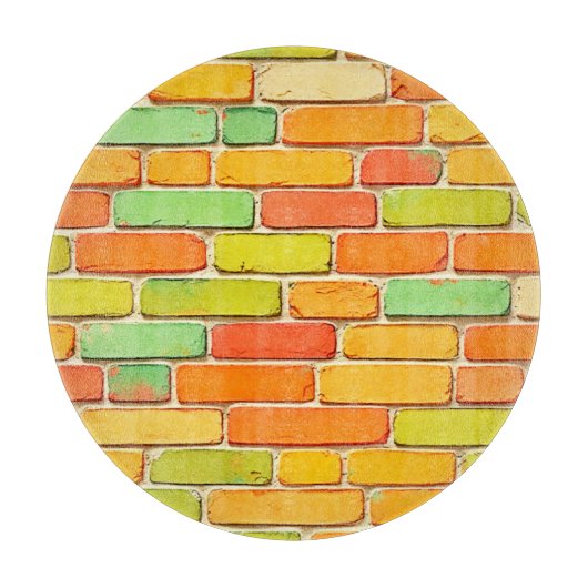 Lebhafte Brick Pattern Art Schneidebrett (Vorderseite)