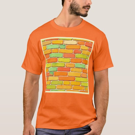 Lebhafte Brick Pattern Art T-Shirt (Vorderseite)