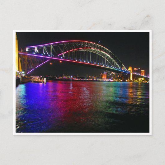 lebhafte Bridge-Lichter von Sydney Postkarte (Vorderseite)