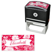 Lebhafte Briefmarke mit Blumenbezeichnungen Permastempel (Beispiel)