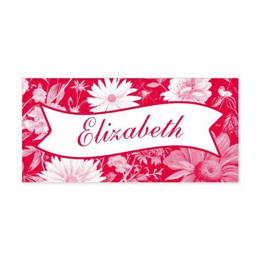 Lebhafte Briefmarke mit Blumenbezeichnungen Permastempel (Design)