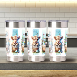 Lebhafte Brushstroke Osterhochland Kuh 20oz Thermobecher