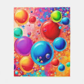 Lebhafte Bubble Burst Art Fleecedecke (Vorderseite)