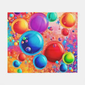 Lebhafte Bubble Burst Art Fleecedecke (Vorderseite (Horizontal))