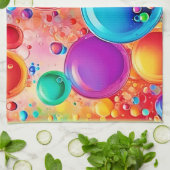 Lebhafte Bubble Burst Art Geschirrtuch (Gefaltet)