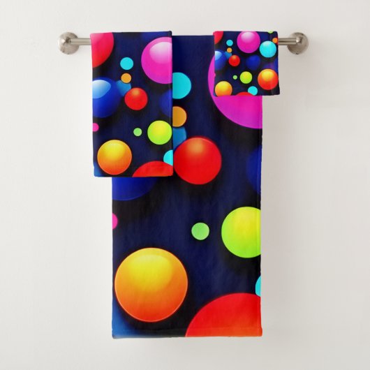 Lebhafte Bubble Pop Art Badhandtuch Set (Insitu)