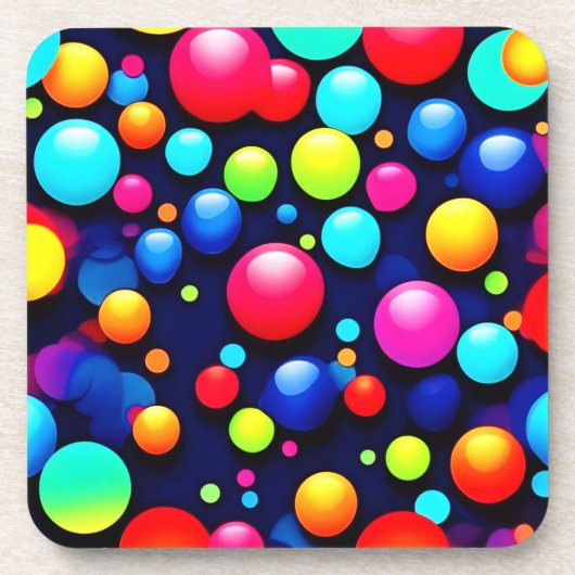 Lebhafte Bubble Pop Art Getränkeuntersetzer (Vorderseite)
