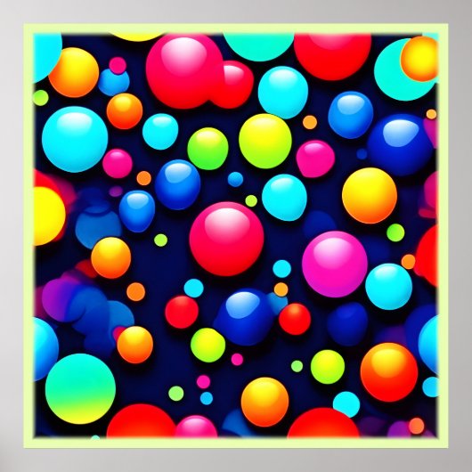 Lebhafte Bubble Pop Art Poster (Vorne)