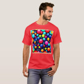 Lebhafte Bubble Pop Art T-Shirt (Vorne ganz)