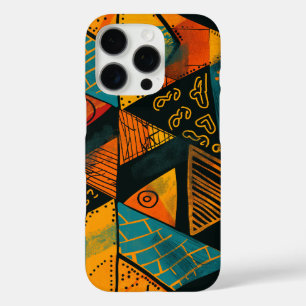 Lebhafte, bunte Dreiecke mit Stammesmustern iPhone 16 Pro Hülle