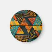 Lebhafte, bunte Dreiecke mit Stammesmustern Magnet (Vorne)