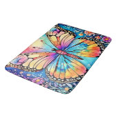 Lebhafte Butterfly Art Badematte (Schrägansicht)