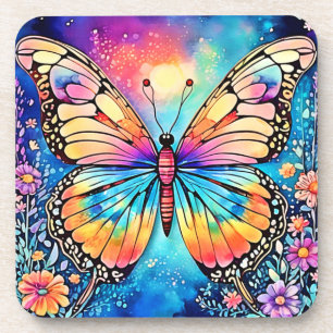 Lebhafte Butterfly Art Getränkeuntersetzer
