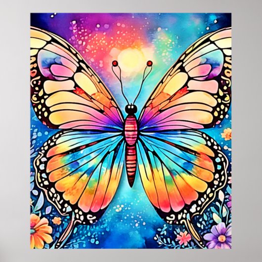 Lebhafte Butterfly Art Poster (Vorne)
