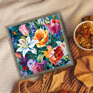 Lebhafte Butterfly und Bouquet Art Print Fotodruck