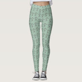 Lebhafte Cambridge Blue Womens Rugby Pattern Leggings (Vorderseite)
