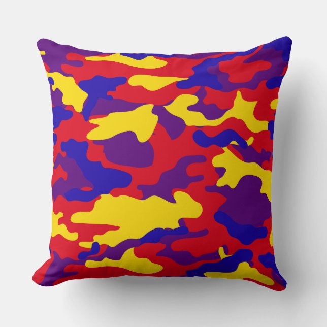Lebhafte Camouflage Throw Kissen (Vorderseite)